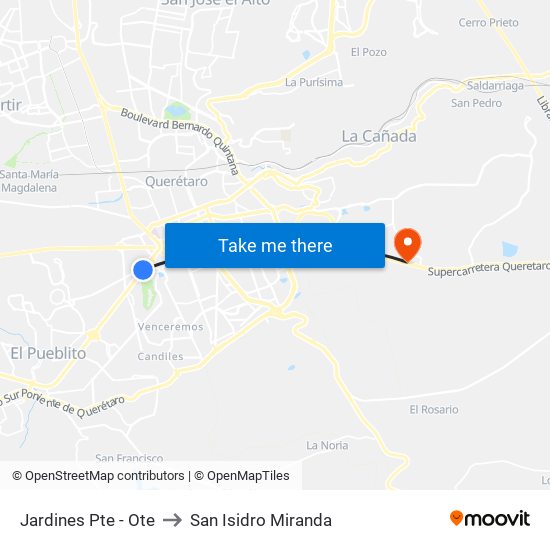 Jardines Pte - Ote to San Isidro Miranda map
