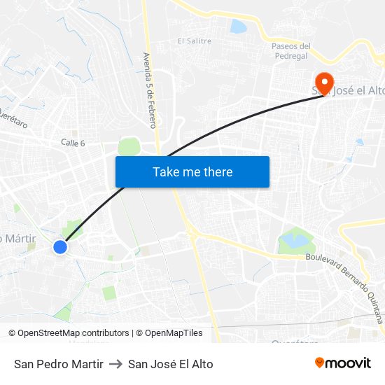 San Pedro Martir to San José El Alto map