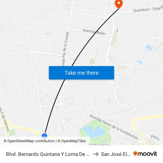 Blvd. Bernardo Quintana Y Loma De San Pablo to San José El Alto map