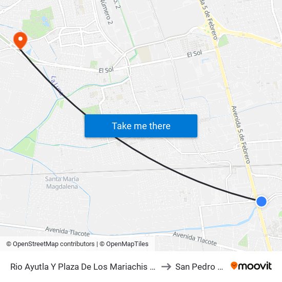 Rio Ayutla Y Plaza De Los Mariachis 5 De Febrero to San Pedro Martir map