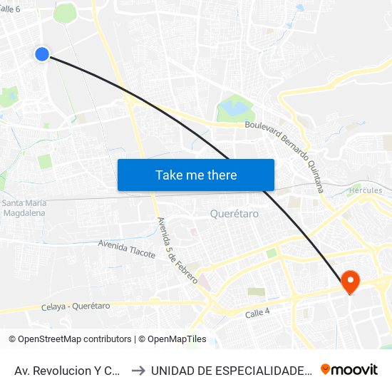 Av. Revolucion Y Cobaq Satelite to UNIDAD DE ESPECIALIDADES DE ONCOLOGÍA map