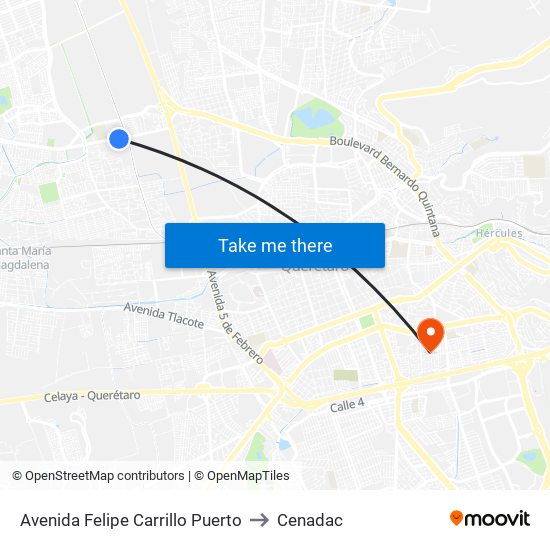 Avenida Felipe Carrillo Puerto to Cenadac map
