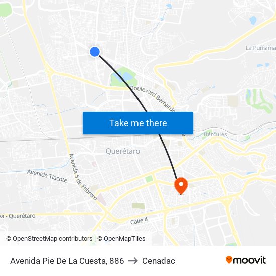 Avenida Pie De La Cuesta, 886 to Cenadac map