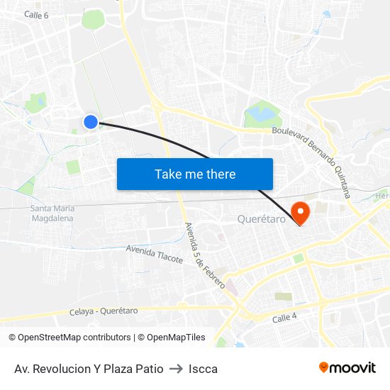 Av. Revolucion Y Plaza Patio to Iscca map