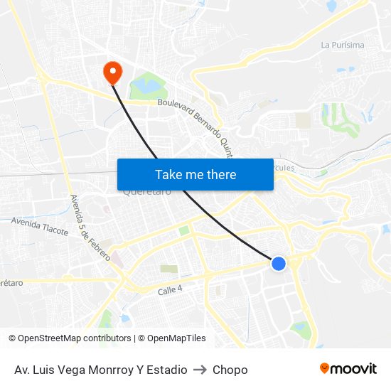 Av. Luis Vega Monrroy Y Estadio to Chopo map