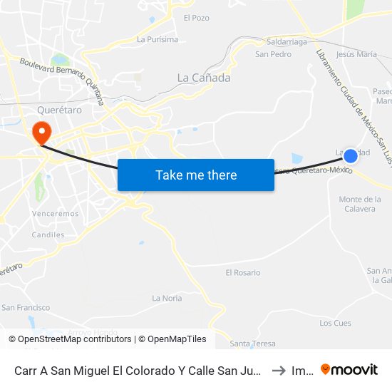Carr A San Miguel El Colorado Y Calle San Juan Del Río to Imss map