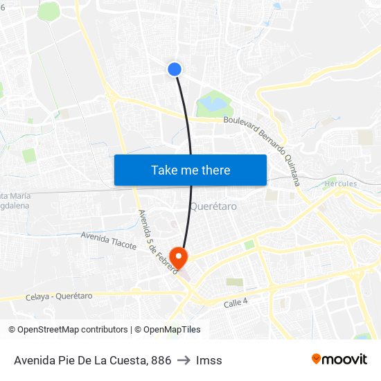Avenida Pie De La Cuesta, 886 to Imss map