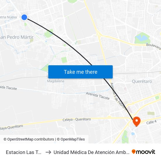 Estacion Las Torres to Unidad Médica De Atención Ambulatoria map