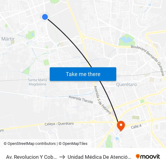 Av. Revolucion Y Cobaq Satelite to Unidad Médica De Atención Ambulatoria map