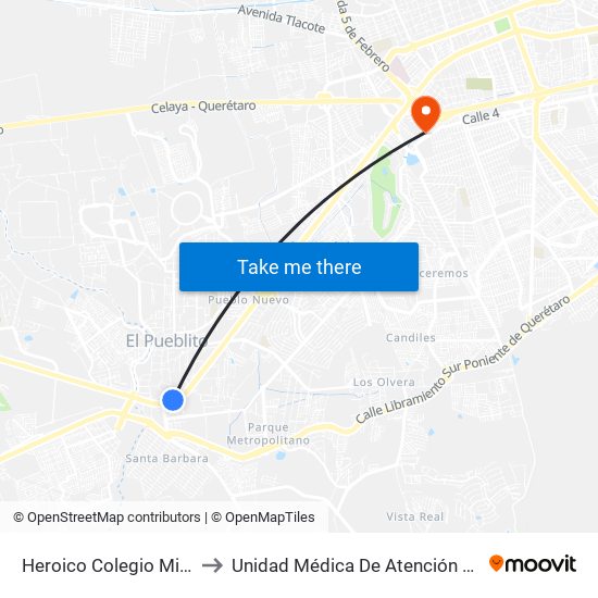 Heroico Colegio Militar, 86b to Unidad Médica De Atención Ambulatoria map