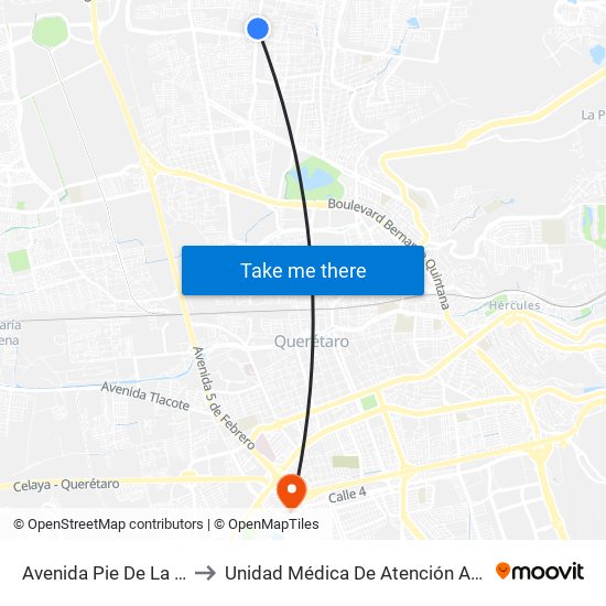 Avenida Pie De La Cuesta to Unidad Médica De Atención Ambulatoria map