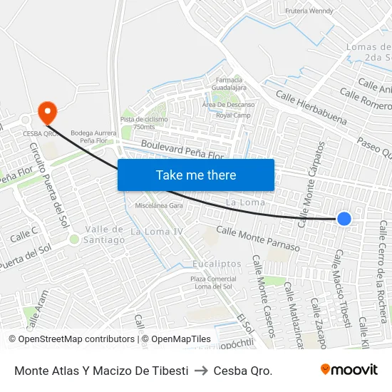 Monte Atlas Y Macizo De Tibesti to Cesba Qro. map