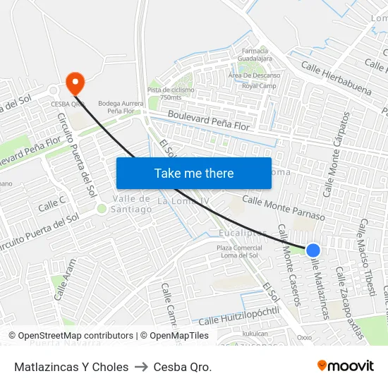 Matlazincas Y Choles to Cesba Qro. map