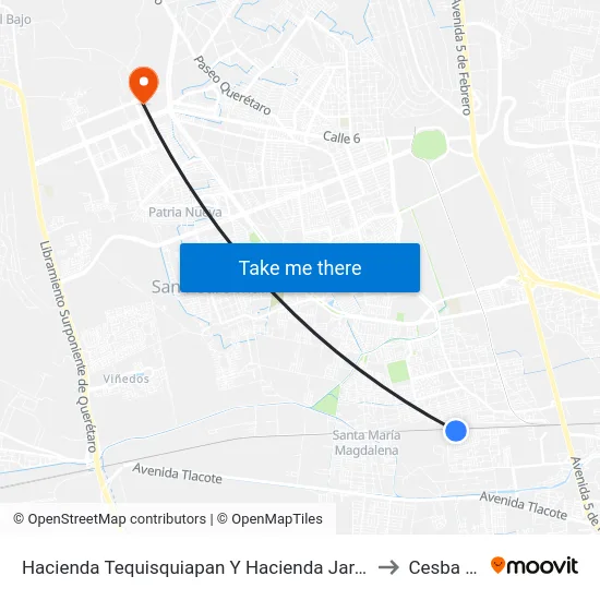 Hacienda Tequisquiapan Y Hacienda Jaral De Peñas to Cesba Qro. map