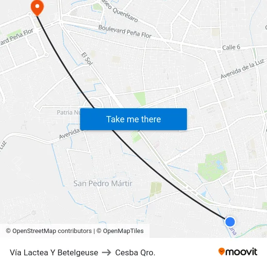 Vía Lactea Y Betelgeuse to Cesba Qro. map