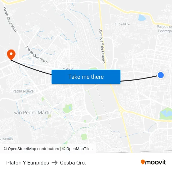 Platón Y Eurípides to Cesba Qro. map