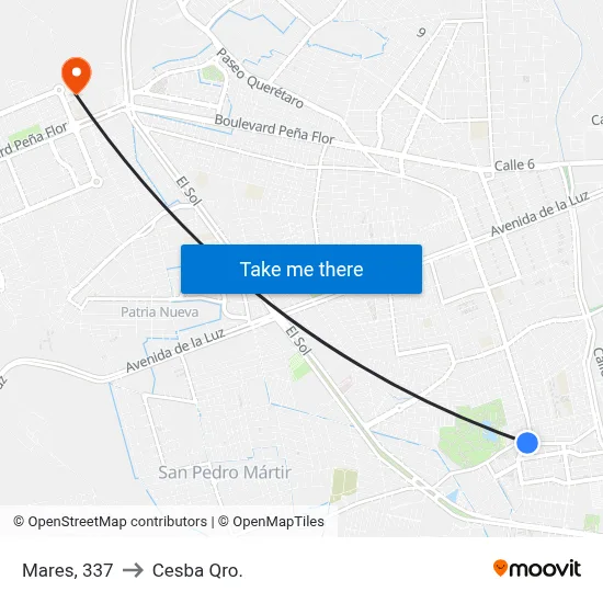 Mares, 337 to Cesba Qro. map