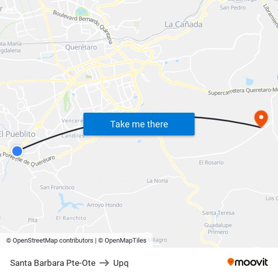 Santa Barbara Pte-Ote to Upq map