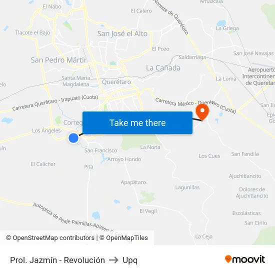 Prol. Jazmín - Revolución to Upq map