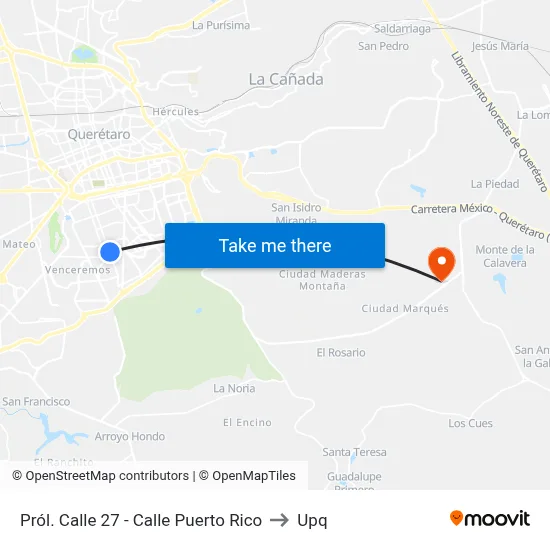 Pról. Calle 27 - Calle Puerto Rico to Upq map