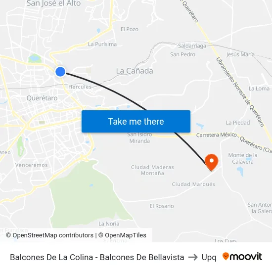 Balcones De La Colina - Balcones De Bellavista to Upq map
