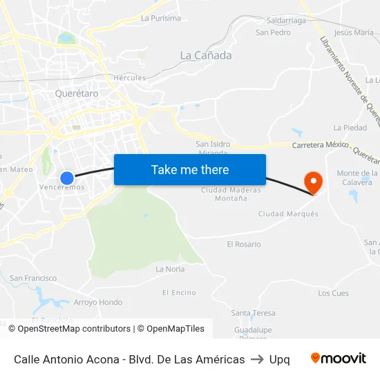 Calle Antonio Acona - Blvd. De Las Américas to Upq map