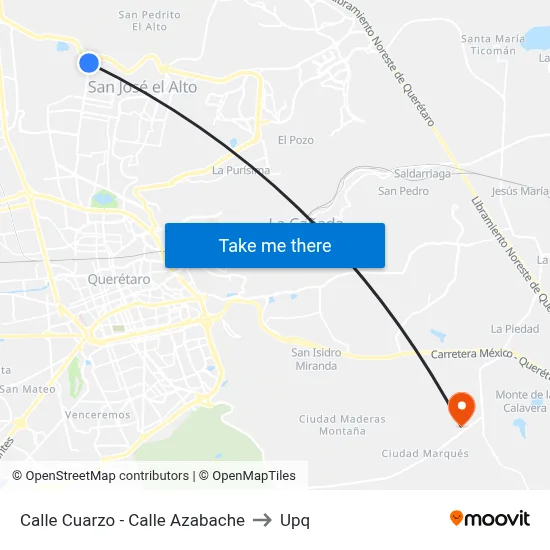Calle Cuarzo - Calle Azabache to Upq map
