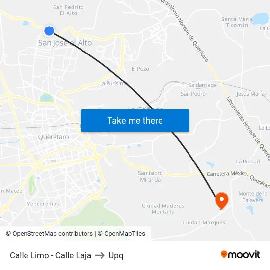 Calle Limo - Calle Laja to Upq map