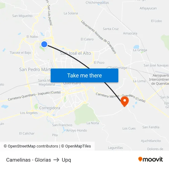 Camelinas - Glorias to Upq map