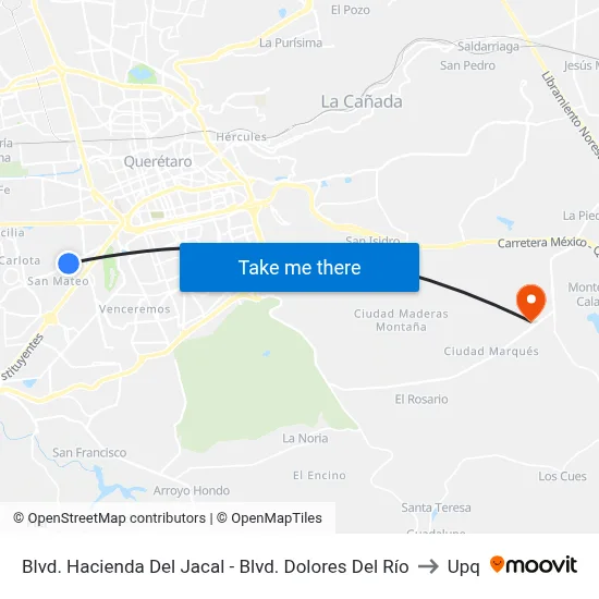 Blvd. Hacienda Del Jacal - Blvd. Dolores Del Río to Upq map