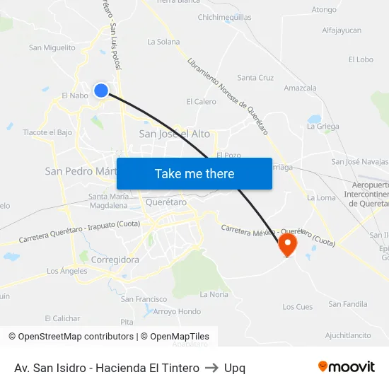 Av. San Isidro - Hacienda El Tintero to Upq map