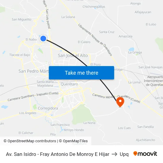 Av. San Isidro - Fray Antonio De Monroy E Hijar to Upq map