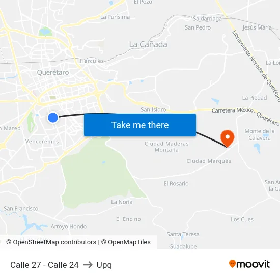 Calle 27 - Calle 24 to Upq map