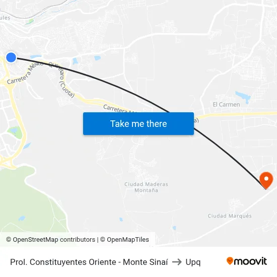 Prol. Constituyentes Oriente - Monte Sinaí to Upq map