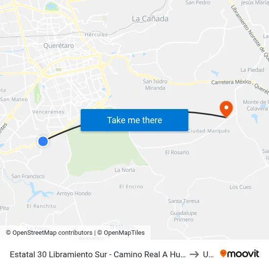 Estatal 30 Libramiento Sur - Camino Real A Huimilpan to Upq map