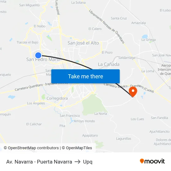 Av. Navarra - Puerta Navarra to Upq map