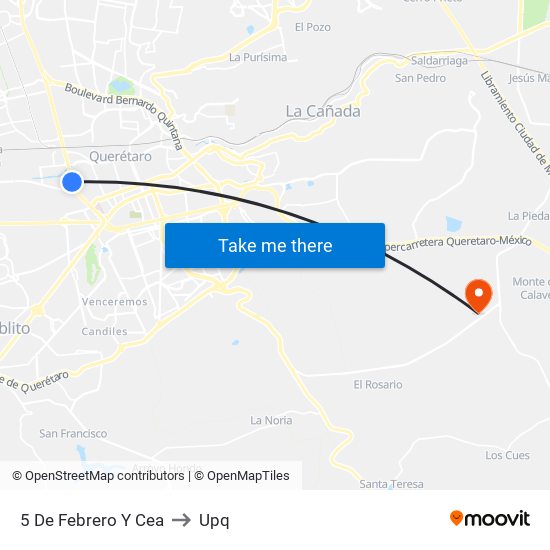 5 De Febrero Y Cea to Upq map