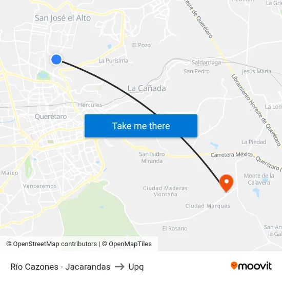 Río Cazones - Jacarandas to Upq map