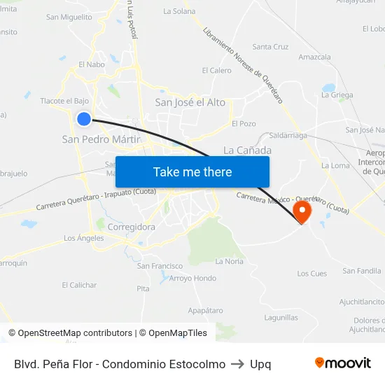 Blvd. Peña Flor - Condominio Estocolmo to Upq map