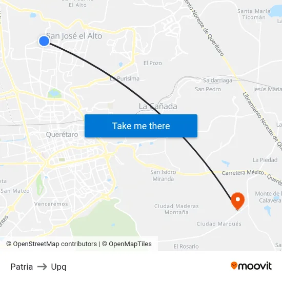 Patria to Upq map