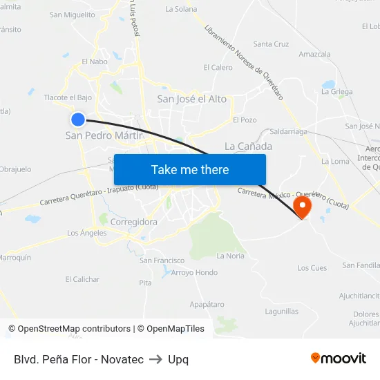 Blvd. Peña Flor - Novatec to Upq map