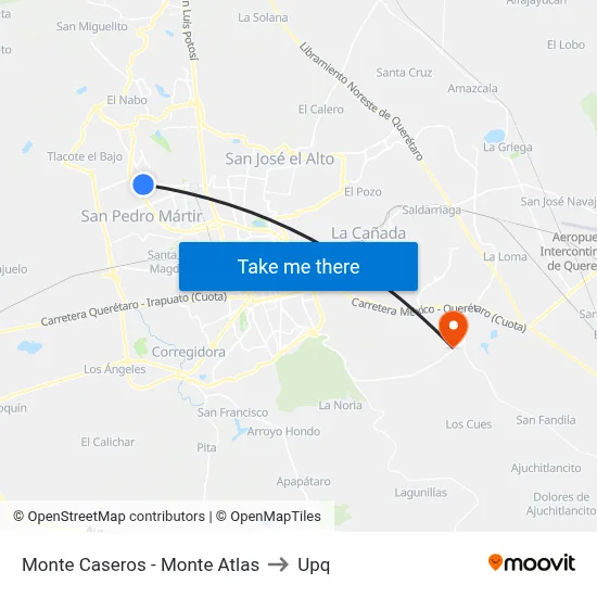 Monte Caseros - Monte Atlas to Upq map