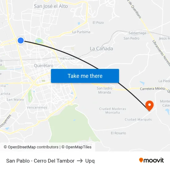 San Pablo - Cerro Del Tambor to Upq map