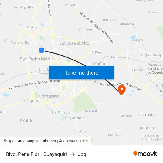 Blvd. Peña Flor - Guayaquiri to Upq map