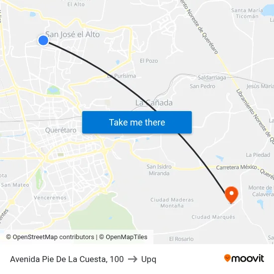 Avenida Pie De La Cuesta, 100 to Upq map