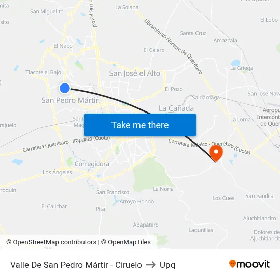 Valle De San Pedro Mártir - Ciruelo to Upq map