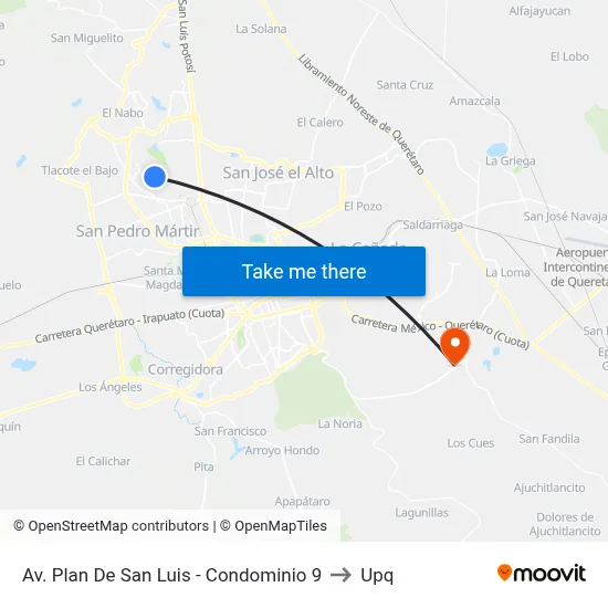 Av. Plan De San Luis - Condominio 9 to Upq map