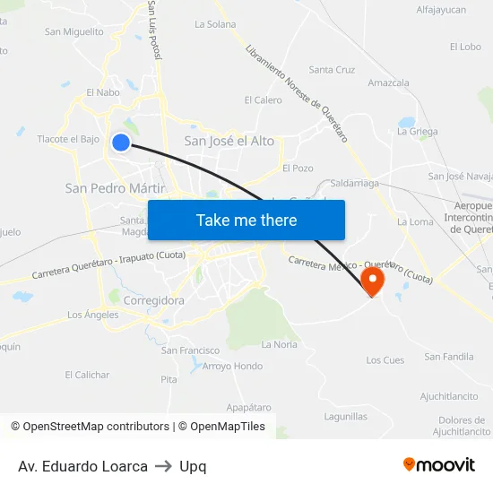 Av. Eduardo Loarca to Upq map