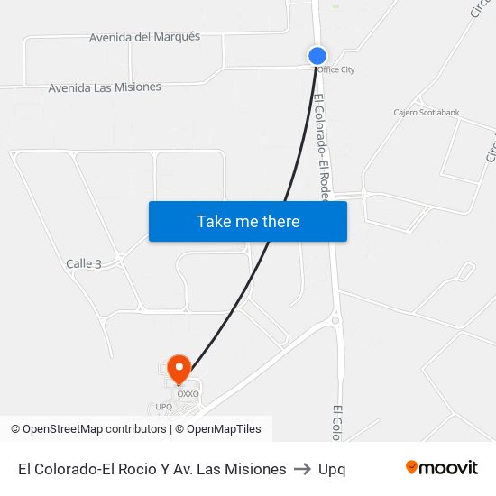 El Colorado-El Rocio Y Av. Las Misiones to Upq map