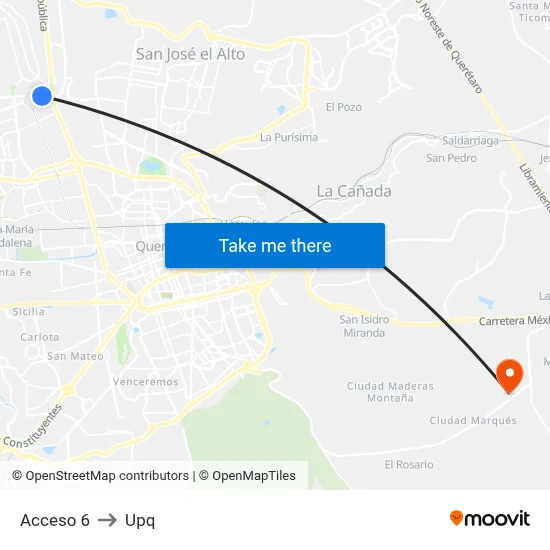 Acceso 6 to Upq map